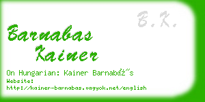 barnabas kainer business card